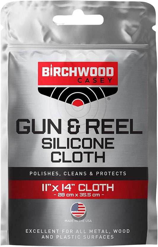 Birchwood Casey Gun & Reel Silicone Single Cloth | Lightweight Cotton 11"x14" Cleaning Rag for Gun, Sporting Equipment & Precision Instruments