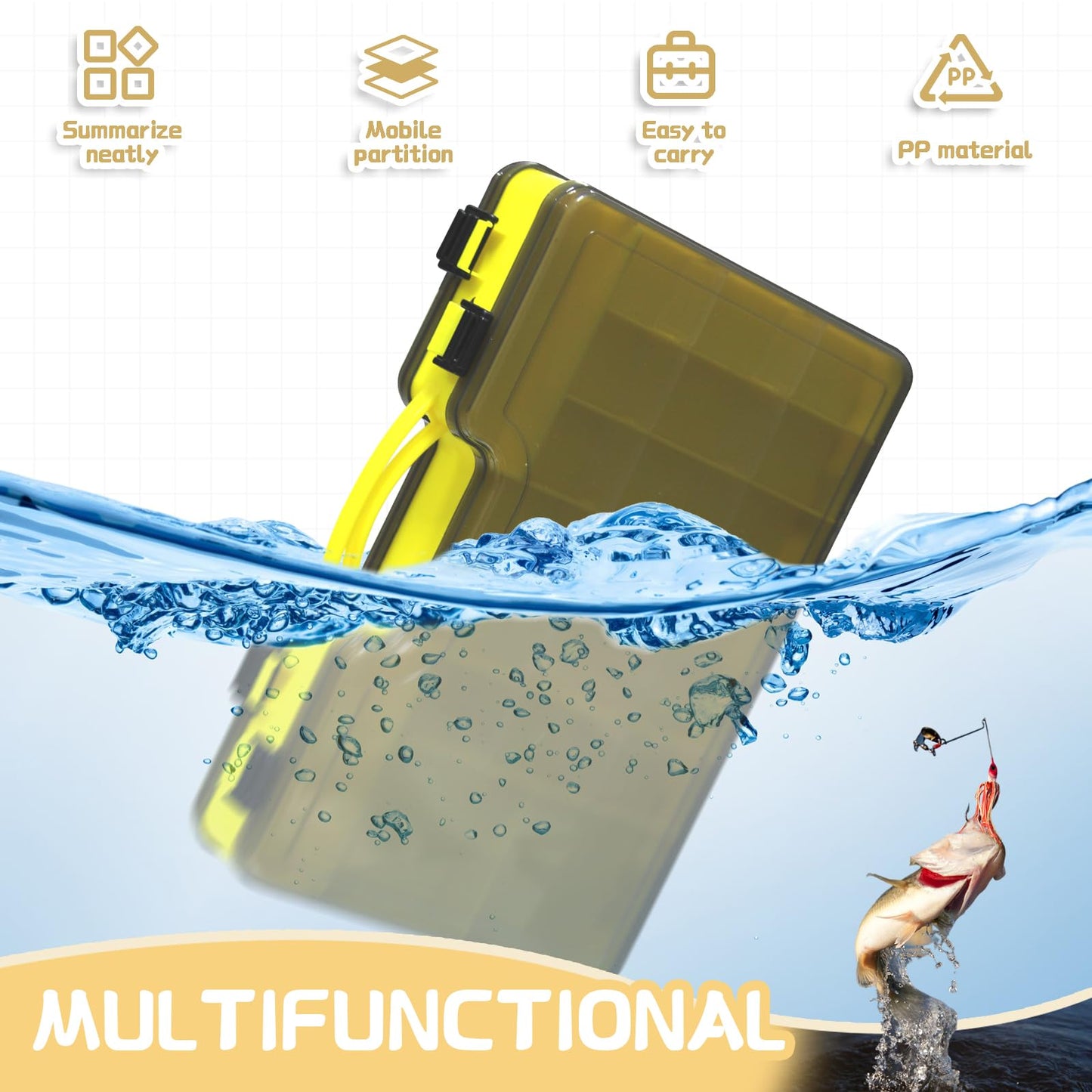 Fishing Tackle Box,Plastic Tackle Trays,Tackle Box Organizer with Removable Dividers,Waterproof Tackle Box Used for Storing Fishing Bait