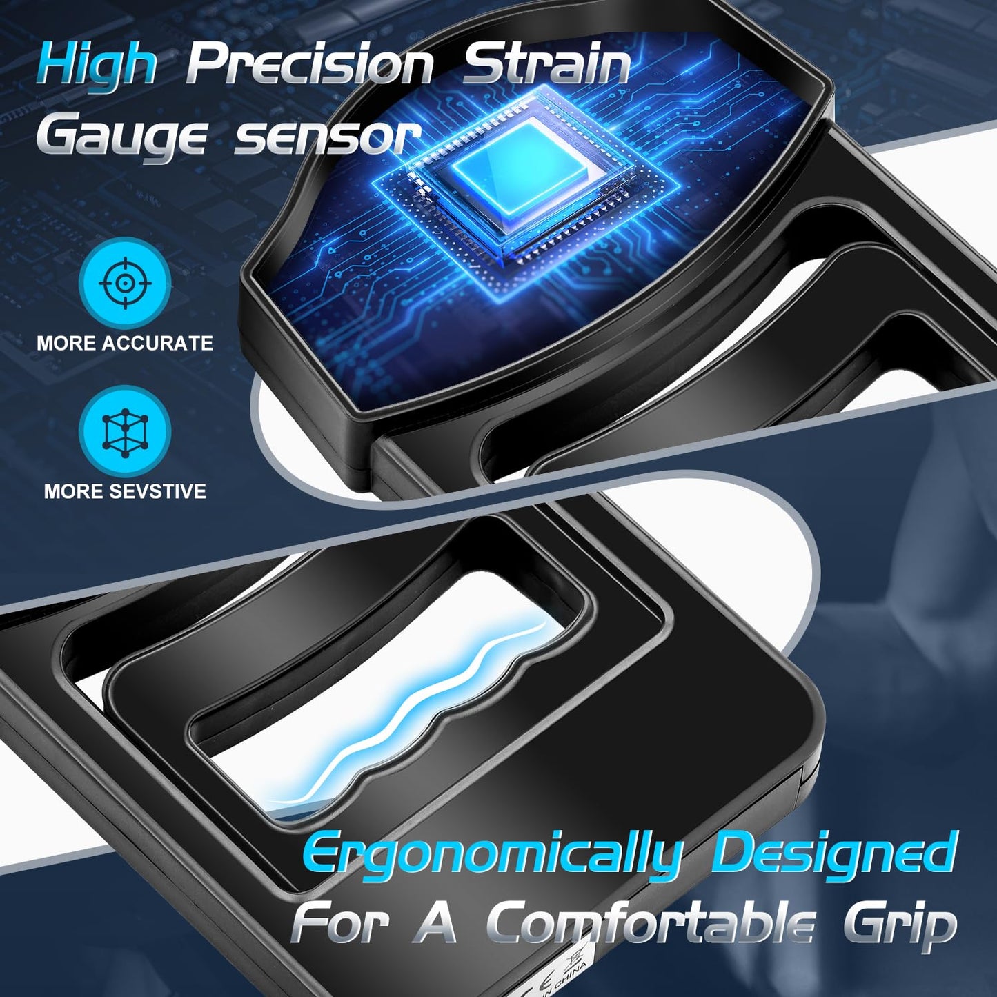 396lbs / 180kg Grip Strength Tester Trainer - Dynamometer Handgrip Measurer Meter with LCD Display, Handheld Strengthener Exerciser for Sports, School, and Home Use (396Lbs / 180Kgs)