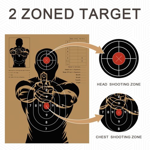 DEZIBOX Shooting Targets Cardboard 17.24x13.3 Inch, Thick Cardboard Targets for Shooting Range, Silhouette Paper Target for Indoor and Outdoor Practice