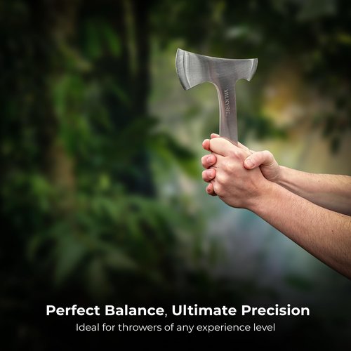 VALKYRIE. Throwing Axe Set – 3 Stainless Steel Tactical Tomahawk Axes with Nylon Cover – Camping & Outdoor Throwing Axes for Axe Throwing, Target Practice & Bottle Opener Feature