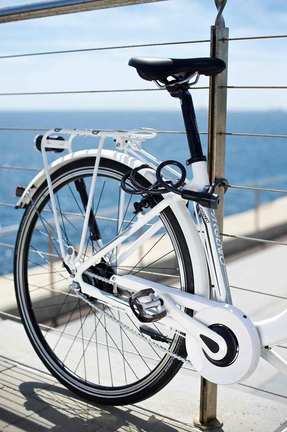 ABUS 6 Series 12mm Key Coil Cable Lock - 185cm, Durable Black Security Lock