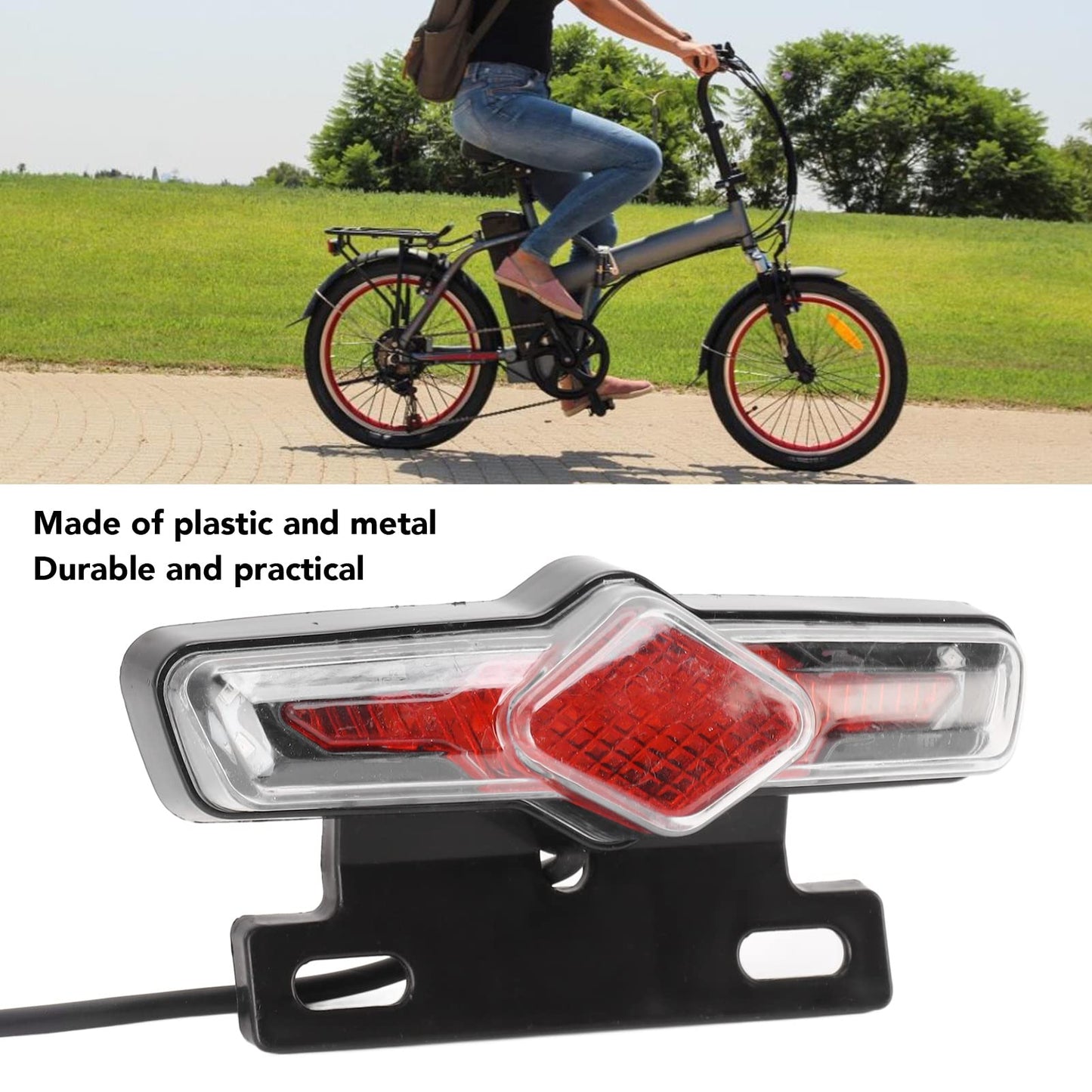 36V‑60V Electric Bike Warning Signal Light,Electric Bike Tail Light Turn Signal Two in One Warning Signal for Night Riding