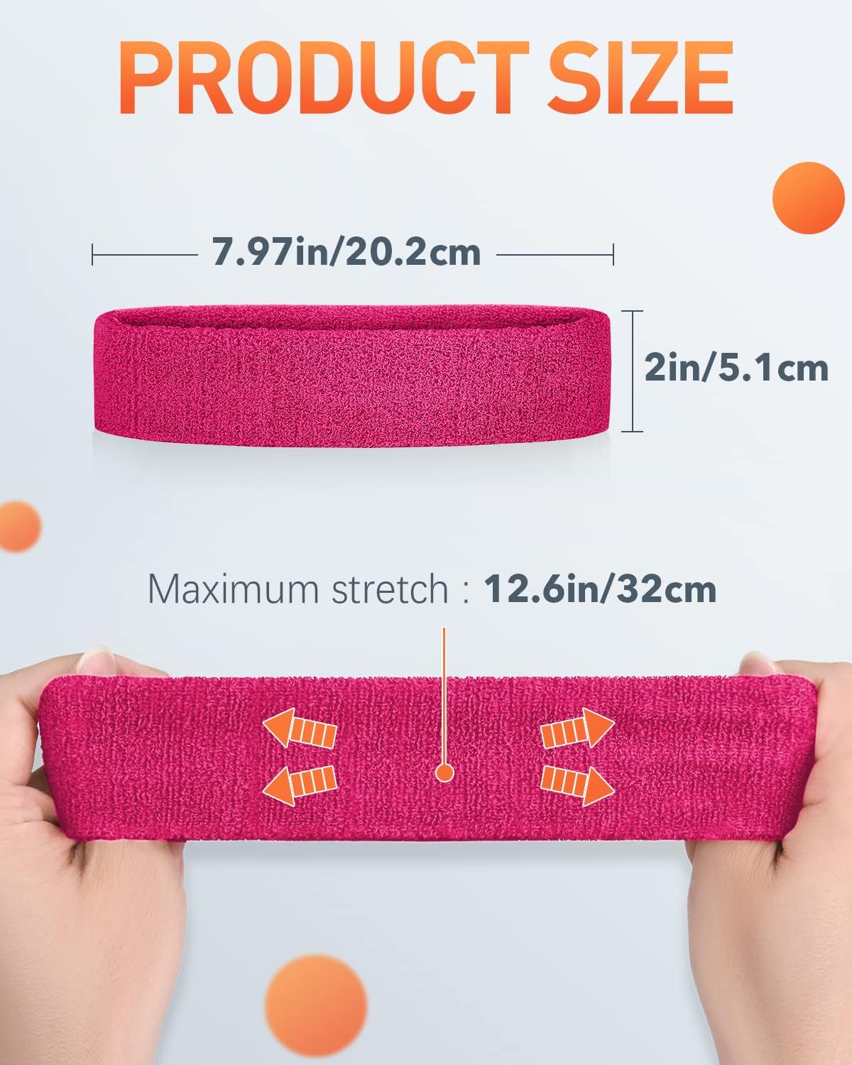 Tanluhu Sweatbands Sport Headbands for Working Out, Execise, Tennis, Basketball, Running - Terry Cloth Athletic Sweat Cotton Headband Outdoor for Men & Women