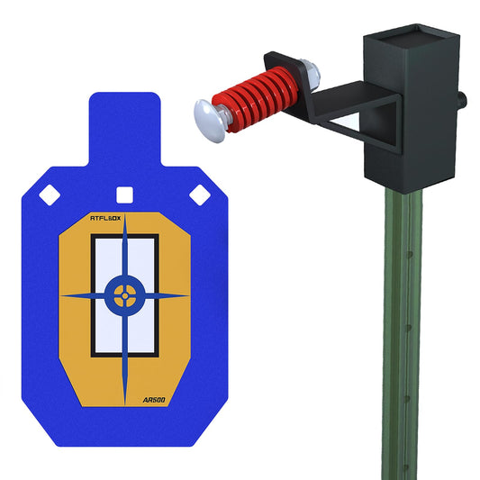 Atflbox AR500 Steel Target for Shooting, 1/2 inch Thick Metal Target with T-Post Target Hanger, High Caliber Torso Silhouette Metal Target for Precision Shooting (A- T7x12 inch with Target Hanger)