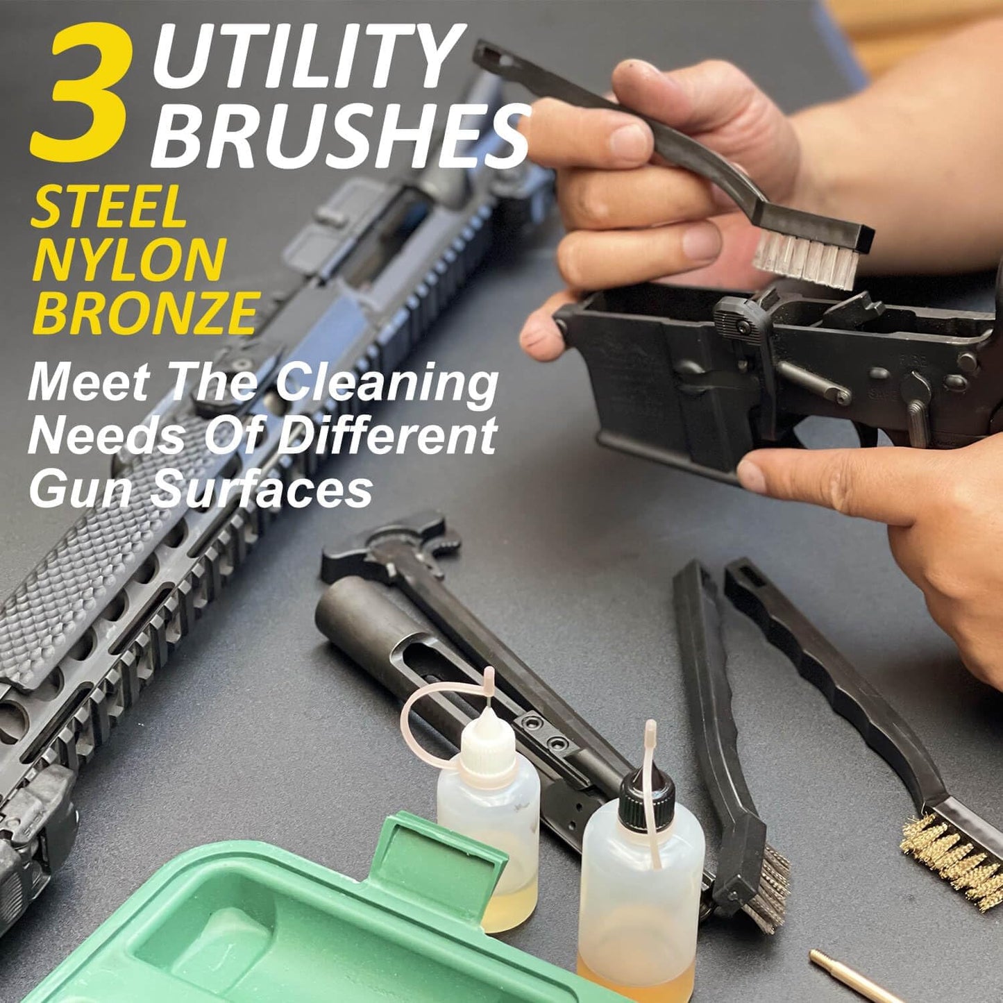 iunio Gun Cleaning Kit, Universal Gun Cleaning Kit for All Caliber Shotgun Pistol Rifle Cleaning Kit with Mat Portable Case