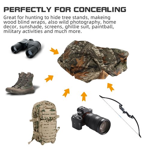LOOGU Camo Netting Mesh Camouflage Net Bulk Roll Quiet Nets for Hunting Military Shooting Camping Sunshade Party Decoration Super 2.0
