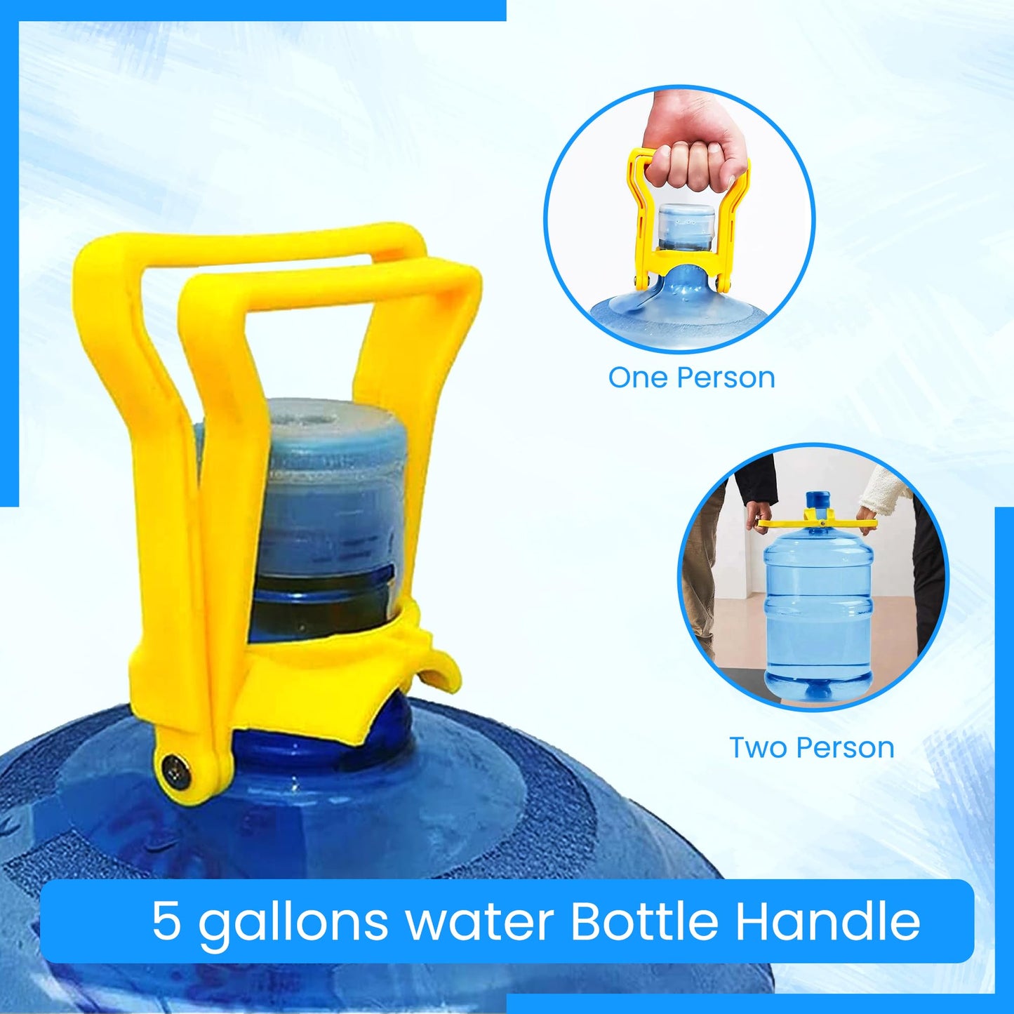 5 Gallon Water Bottle Lifter - Drinking Water Carrier With Handle - Lift Heavy Bottles Easily