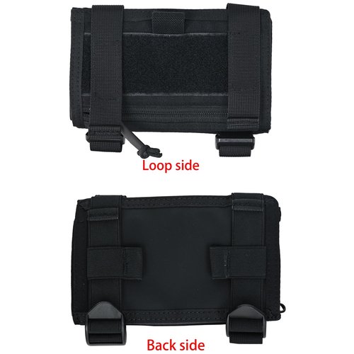 Tactical Arm Sleeve Map Pouch Case Documets Holder Wrist Case Wrist Map Holder Wristband Map Case Military Arm Pouch Tactical USA Flag Patch (Black)