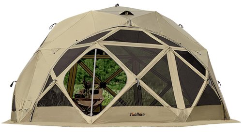 Thallike 8/10/12 Person Gazebo, Large Pop Up Hub Tent for Camping, 60 Second Set Up Tent Canopy Shelter Camping Shelter 145 sq. ft. Khaki
