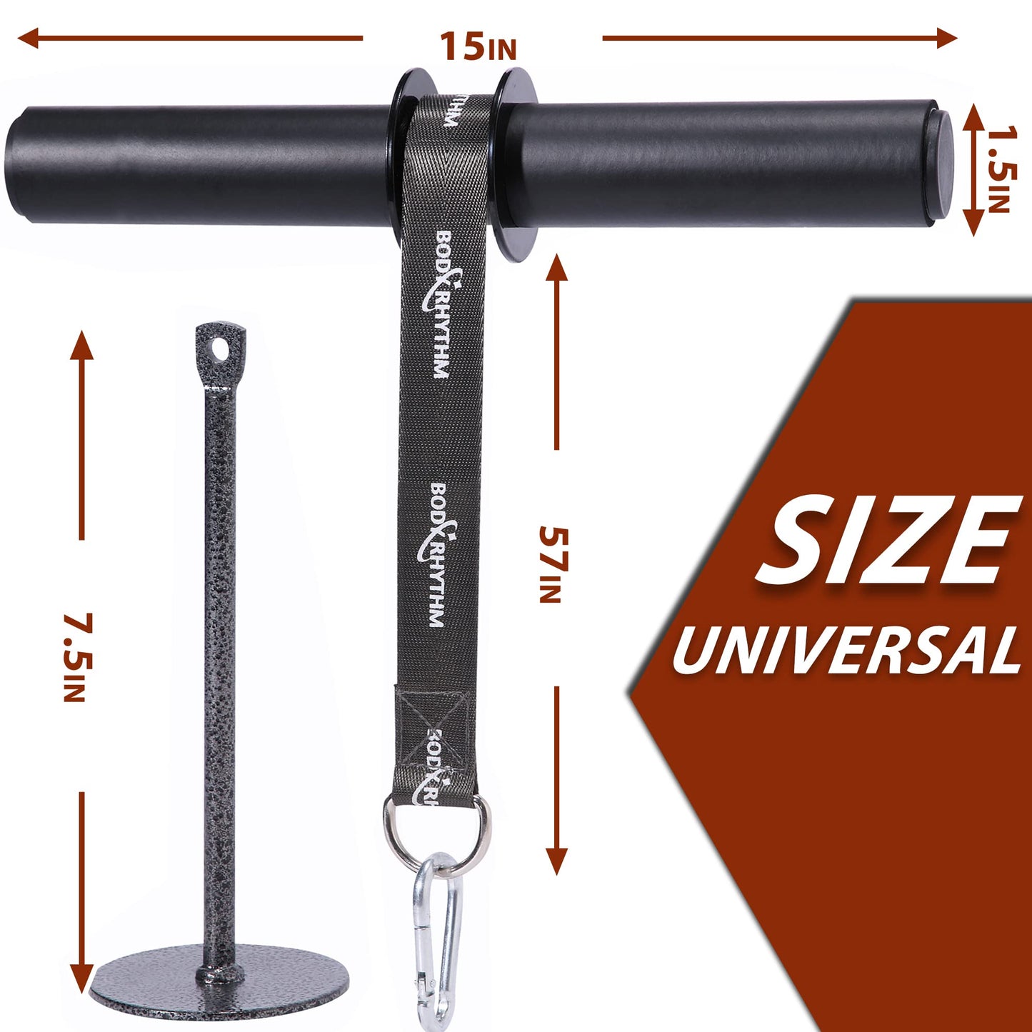 BODYRHYTHM Wrist and Forearm Blaster, Wrist Roller & Forearm Roller with Thick Soft Foam Grip Handles for Strength Training, Workout - Wrist/Arm Blaster Exerciser- Fit 1-inch Standard & 2-inch Olympic