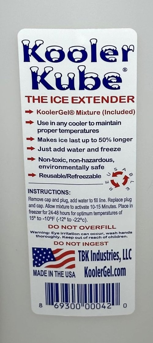 Kooler Kube The Ice Extender White, 3.5x3.5x12.25