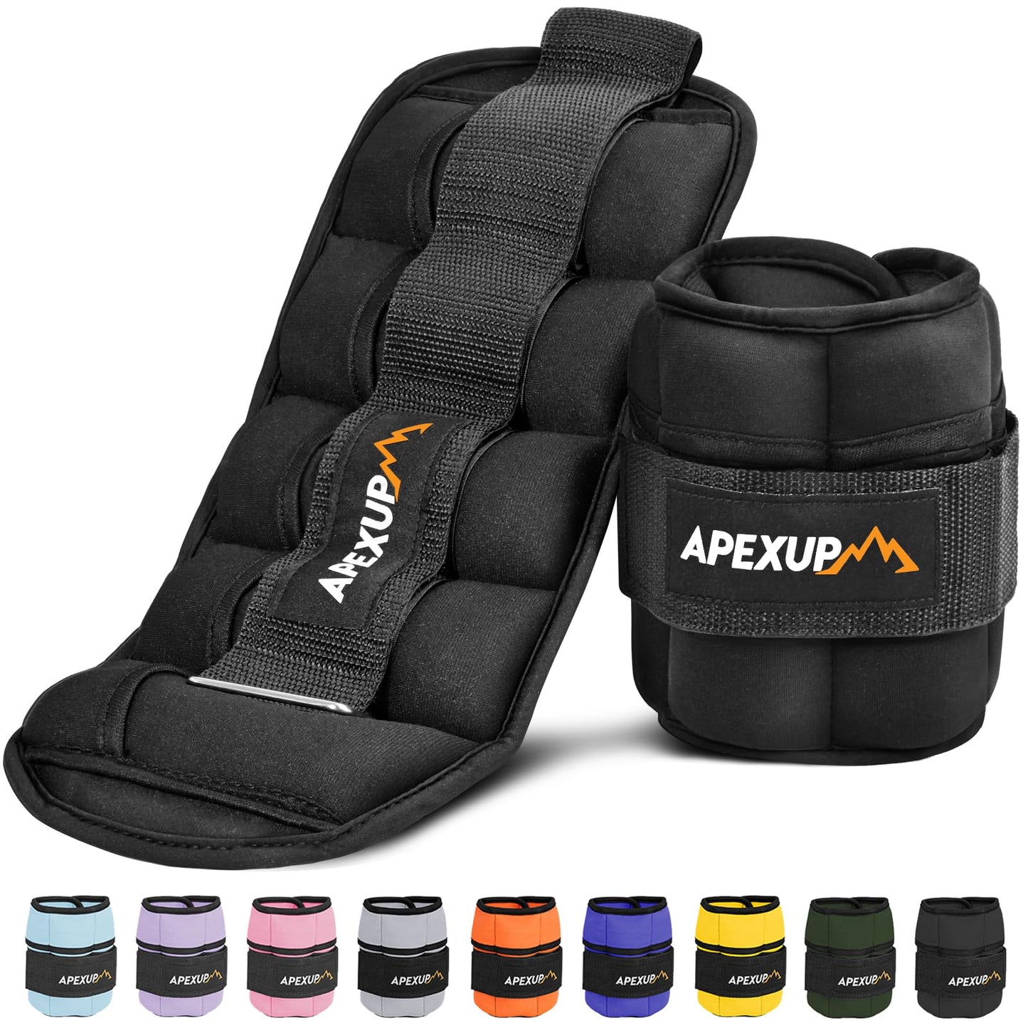 APEXUP 10lbs/Pair Adjustable Ankle Weights + Yoga Ball Exercise Ball (L,65cm)