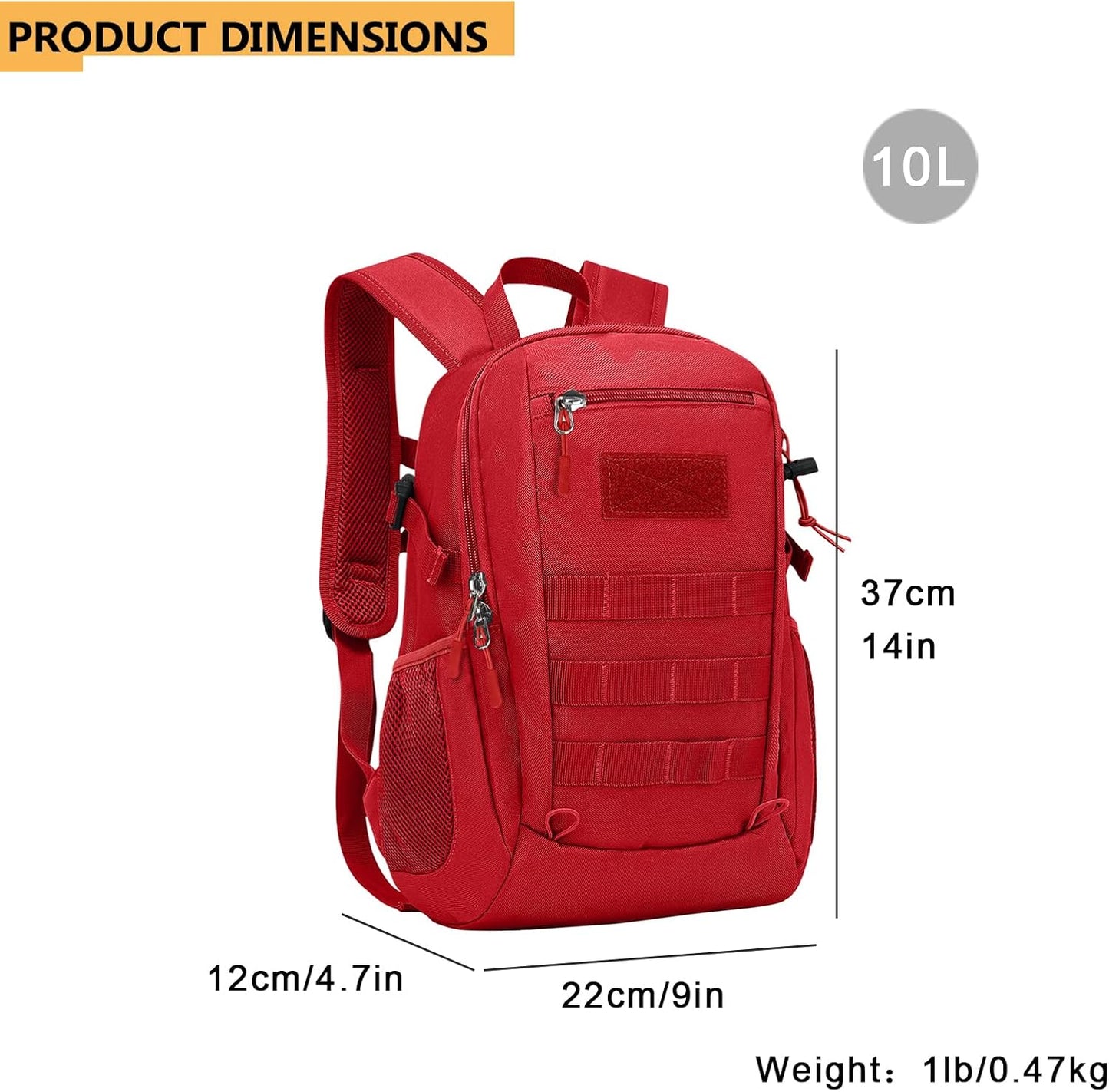 ArcEnCiel 10L/20L Mini X-Small Tactical Backpack MOLLE Daypack Gear Pack Camping Bag with Patch