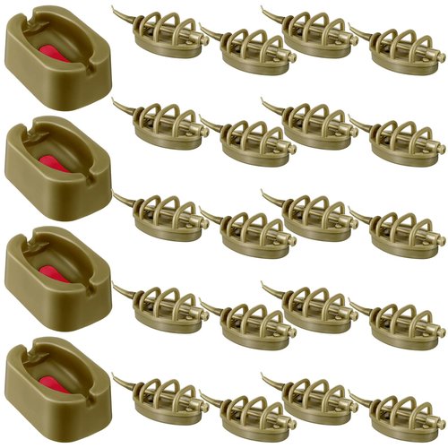 Blueweenly 16 Pcs Inline Method Feeder Set with 4 Release Moulds Carp Fishing Feeder Carp Fishing Equipment for Fishing Bait Fishing Tool Accessories