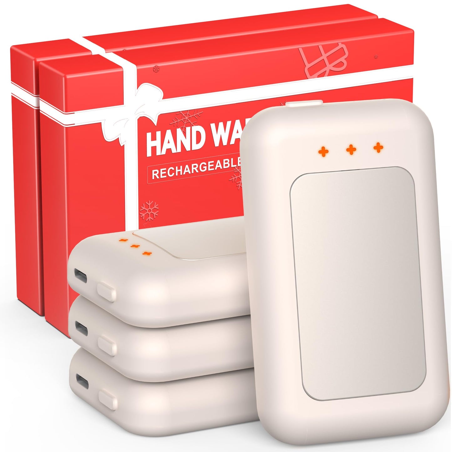 AI Hand Warmers Rechargeable, Reusable Portable Electric Hand Warmer, Fast Intelligent Heating in 1 Second, Gifts for Christmas, Outdoor, Golf, Hunting, Camping Accessories Ivory 4Pack