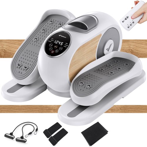 MERACH Under Desk Elliptical Exercise Machine, Ellipse Leg Exerciser as Seen on Tv for Seniors with 12 Adjustable Speeds & Remoter, Quiet Portable Seated Pedal Exerciser Fully Assembled