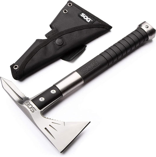 SOG Tomahawk Tactical Hatchet - Voodoo Hawk Mini Tactical Axe, Throwing Hatchet w/ 2.75 Inch Blade for Survival Sports and Camping Axes (F182N-CP)