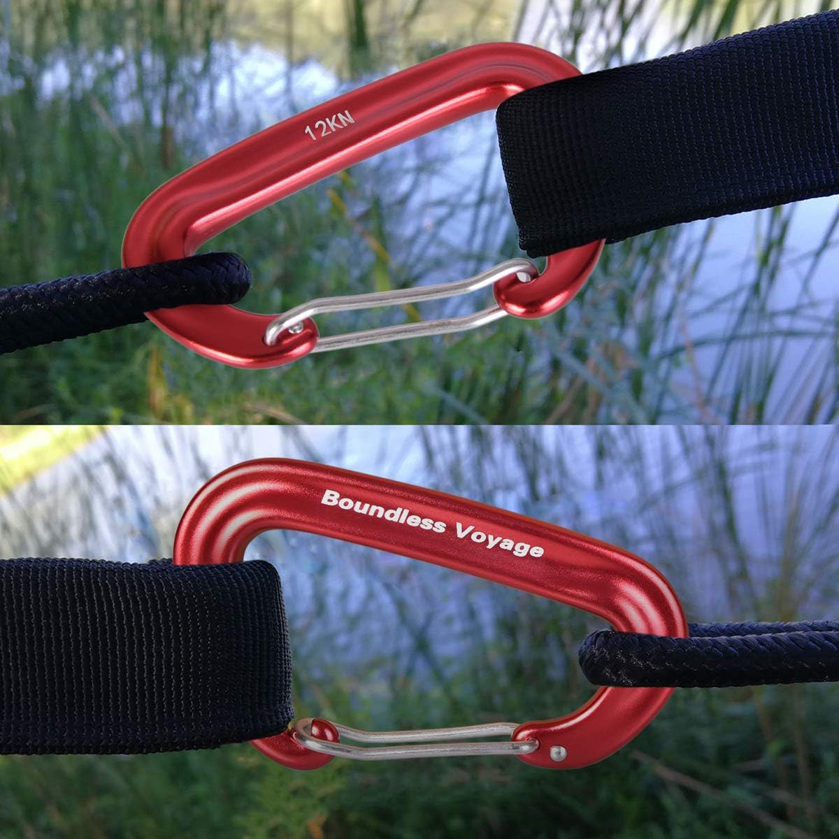 iBasingo Aluminum Alloy Carabiner Clips 12KN Keychain BV1026