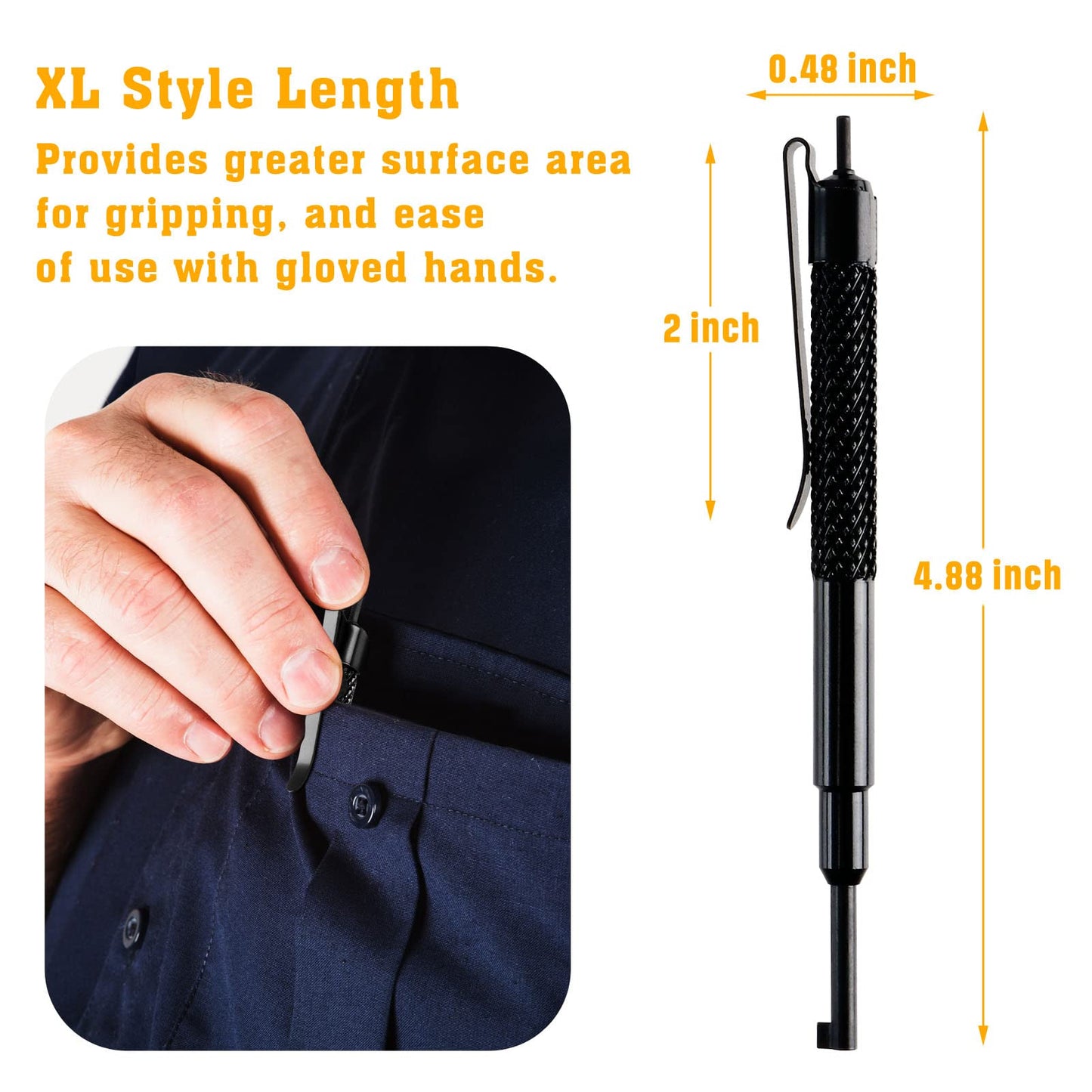 JOTOVO Pocket Handcuff Key 5" Extra Long Cuff Key Strong Polymer Finish, Police Cuff Key with Clip Compatible with Most Hand Cuffs- 2 Pack
