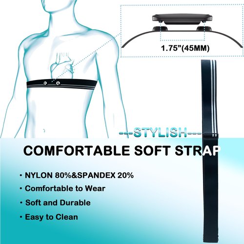 LUCKY BIG NINE Heart Rate Monitor Replacement Strap Compatible with Polar Garmin Tickr Wahoo Coospo- Heart Rate Monitor Strap Replacement (Double Silver)