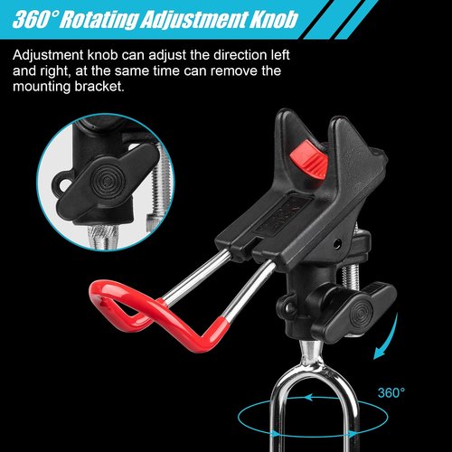 ReeMoo 2Pack Fishing Rod Holders - Bank & Ground Fishing Pole Holders, 360 Adjustable Universal Stand, Relax Your Hands