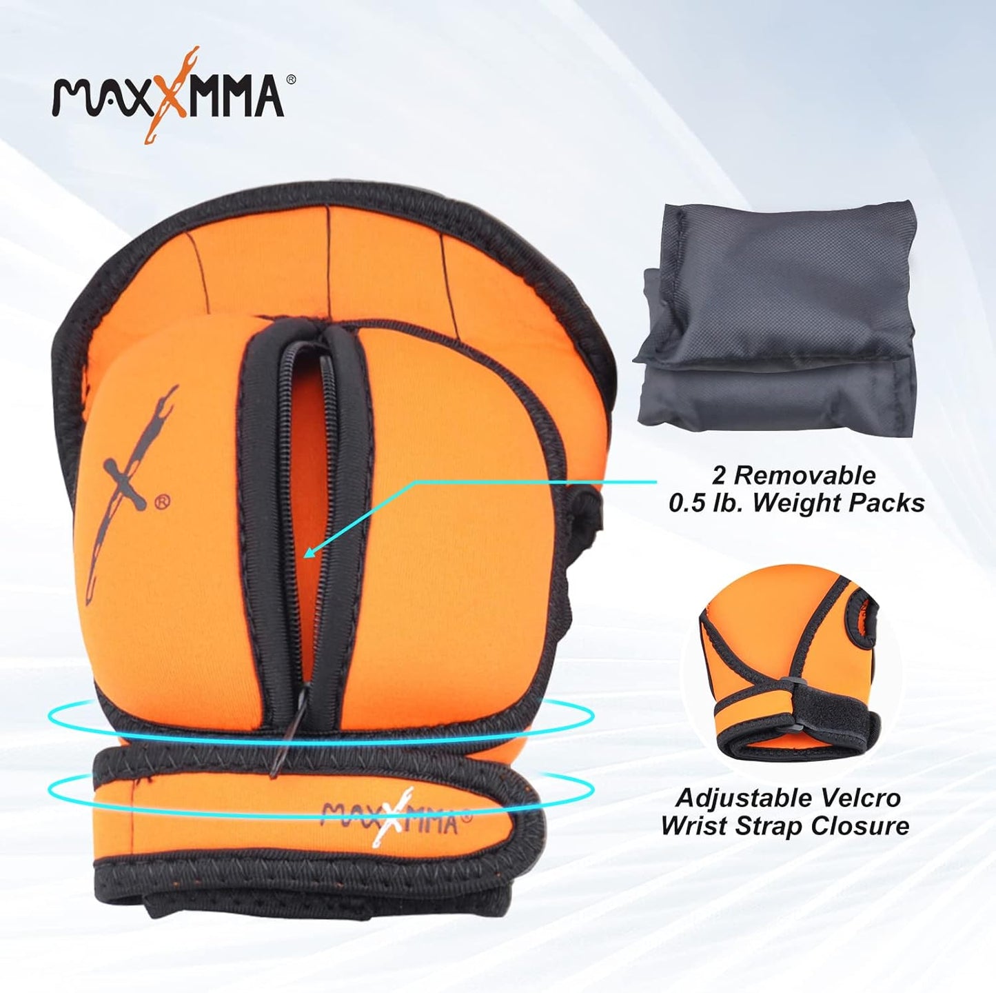 Adjustable 2 lb Weighted Gloves Set for MMA, Kickboxing & Cardio - Removable Weights