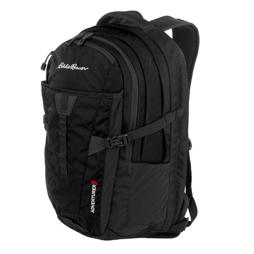 Eddie Bauer Adventurer Backpack with Organization Compartments and Hydration/Laptop Compatible Sleeve, Adventurer - Black, 30L