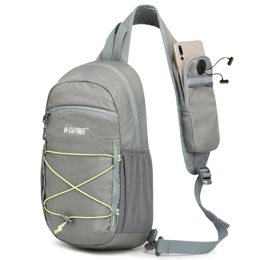 G4Free Sling Bag Backpack RFID Blocking Crossbody with Front Pocket Hiking Daypack Outdoor Chest Bag for Women Men Grey