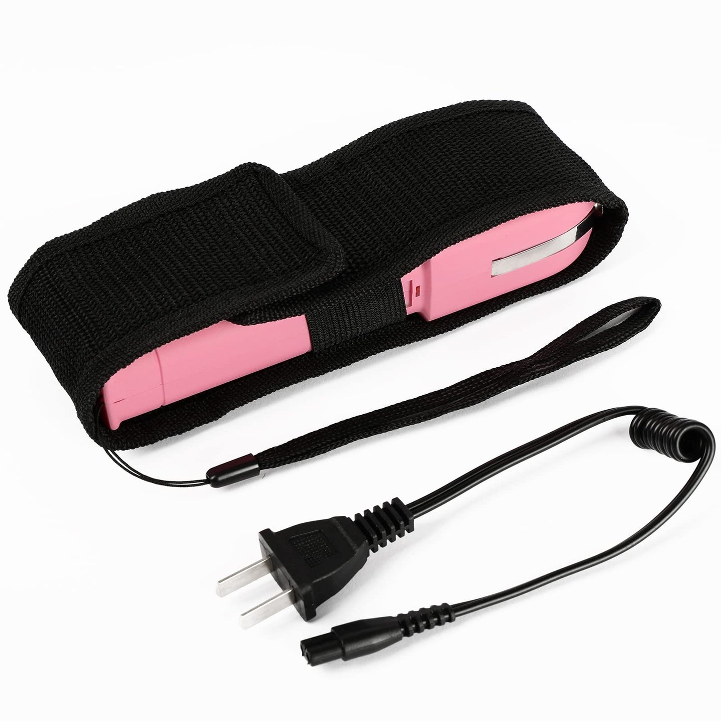 GOAEO Stun Gun - 59 Billion Heavy Duty Stun Gun with LED Flashlight, Includes Wrist Strap and Belt Holster (Pink)