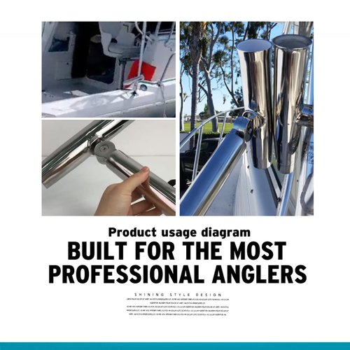 Outrigger Fishing Rod Holders for Trolling 2 Pack,Stainless Steel Fishing Pole Holder Outrigger for Marine Yacht, Boat, Kayak, Camper, Truck, RV