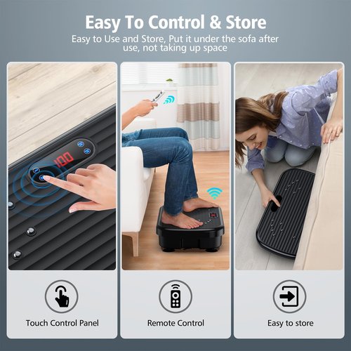 PUREROYI Vibration Plate Exercise Machine, Vibration Plate for Lymphatic Drainage 330 Lbs Capacity Whole Body Vibration Platform Machines Helps Weight Loss Shaping Toning Wellness Home Gyms Office