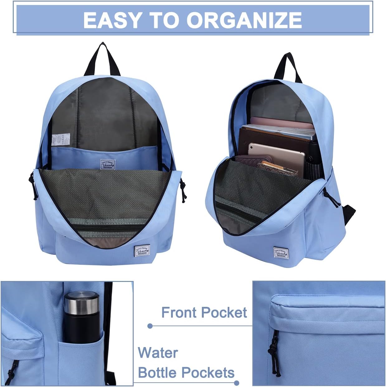 VASCHY Backpacks Handbags, Lavender, M