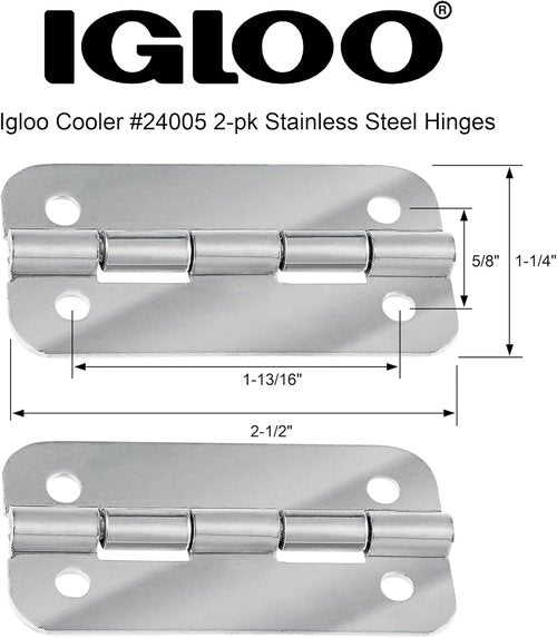 Igloo 24005 Cooler Stainless Steel Hinges (1-Pair)