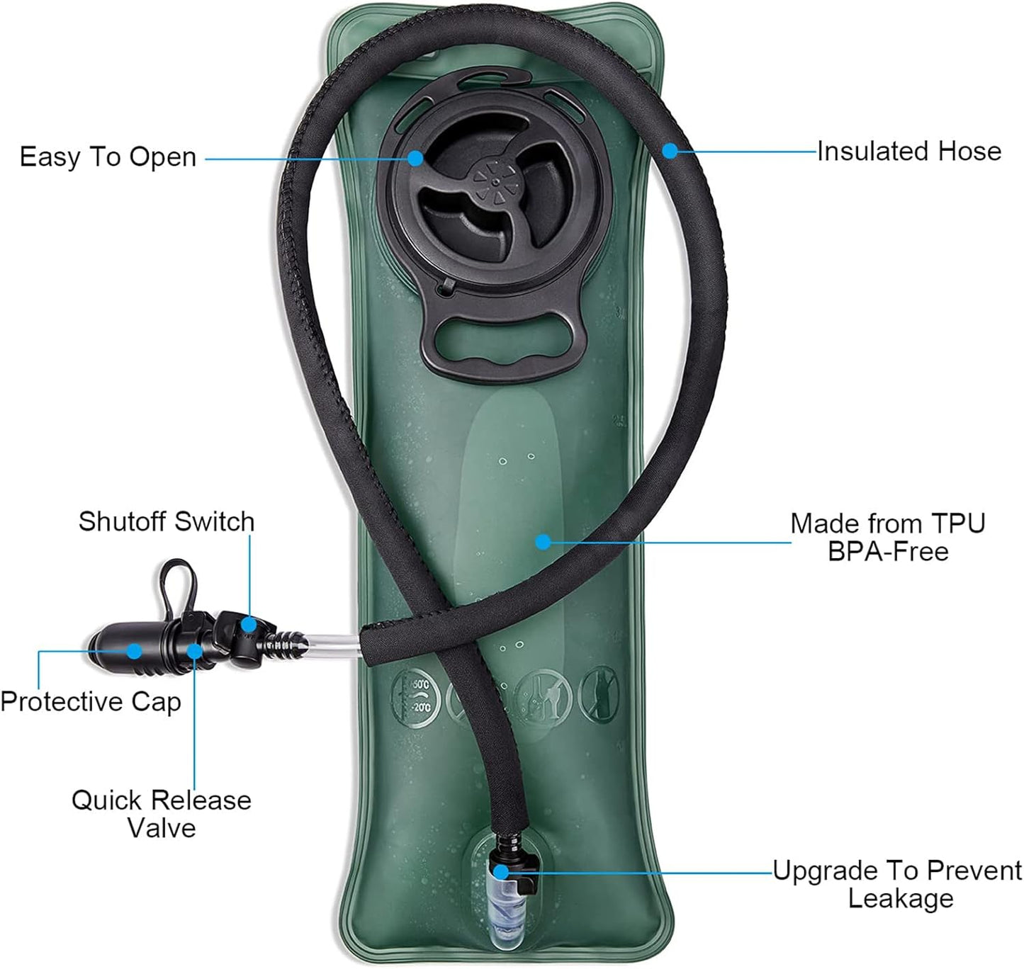 G4Free Military Tactical Hydration Pack Water Backpack with 3L Upgraded Bladder for Hiking Running Cycling