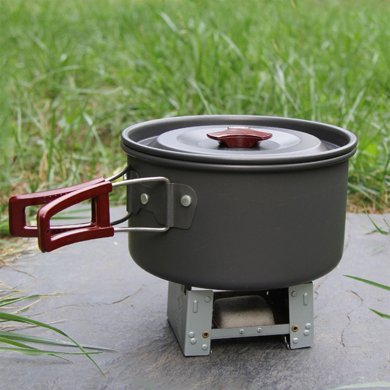 WHYHKJ Small Solid Fuel Outdoor Army Cam Folding Portable Pocket Stove Burner Ultralight