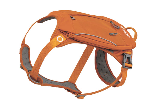 Kurgo Cascade Harness, Hiking Backpack for Dogs, Pet Harness with Backpack for Camping with a Dog (Orange, Large)