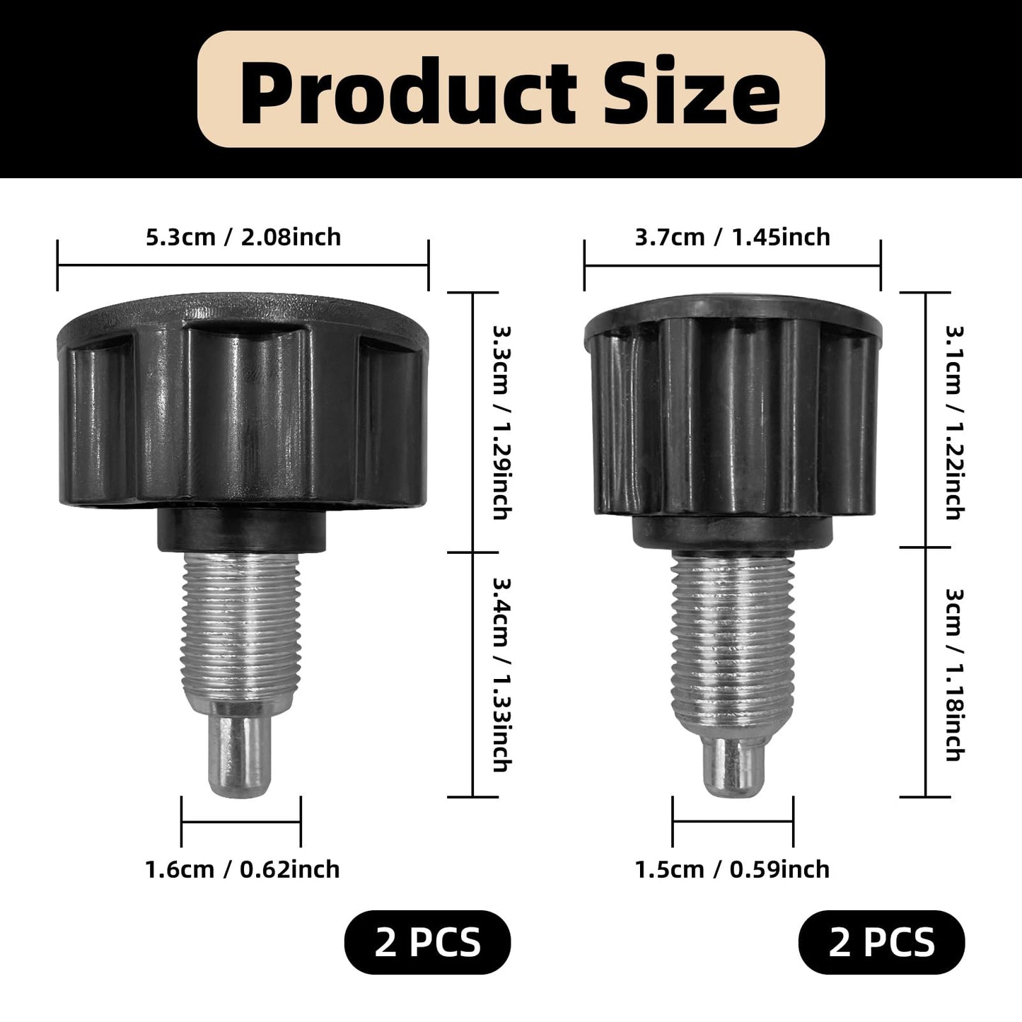 JVNZAM 4 Pcs Pop Pull Pin Knob M16 Pull-up Spring Knob Adjustment, Exercise Bike Pin Knob Replacement Parts for Fitness Equipment Exercise Machines