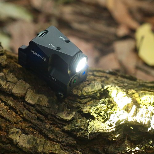 erwinyte D40F-GB 500 Lumens Pistol Flashlight,Blue/Green Laser Sight for Pistol,Rechargeable Handgun Light Laser Combo,Aluminum Weapon Light for Pistol with Rail