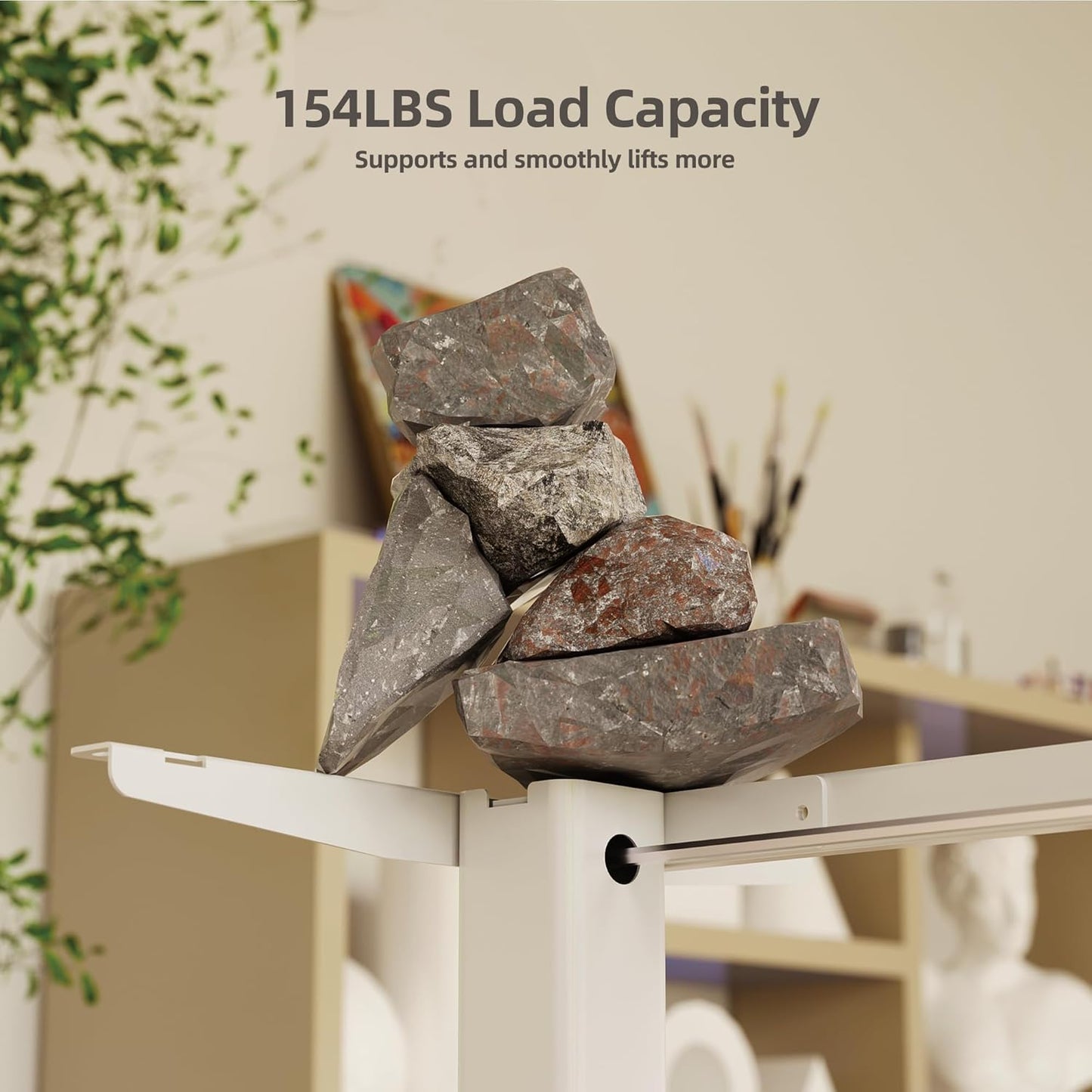 Claiks Standing Desk Frame, Electric Stand Up Desk Legs Frame Workstation Up to 63",T-Shaped Adjustable Standing Computer Desk for Home and Office, (Black Frame only)