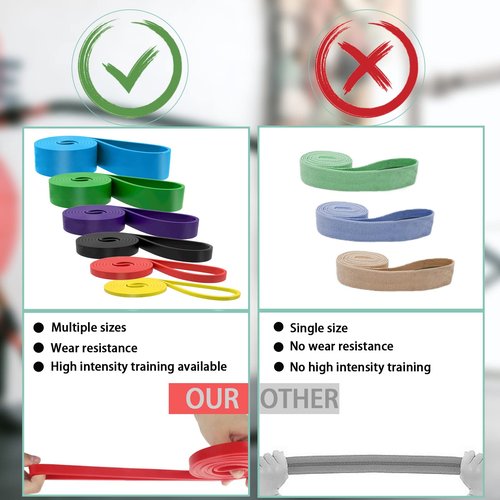 LELE LIFE 6Pcs Resistance Bands for Working Out, Heavy Duty Pull Up Bands, Exercise Bands, Workout Bands, Stretch Bands for Exercise, Resistance Band Set for Fitness Physical Therapy Home Gym