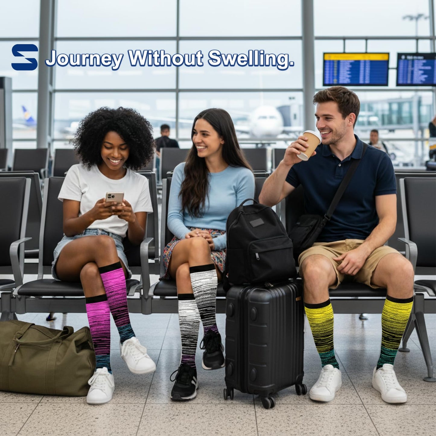 Sooverki Compression Socks for Women and Men Circulation (3 Pairs) is Best Support for Running Athletic Cycling Hiking