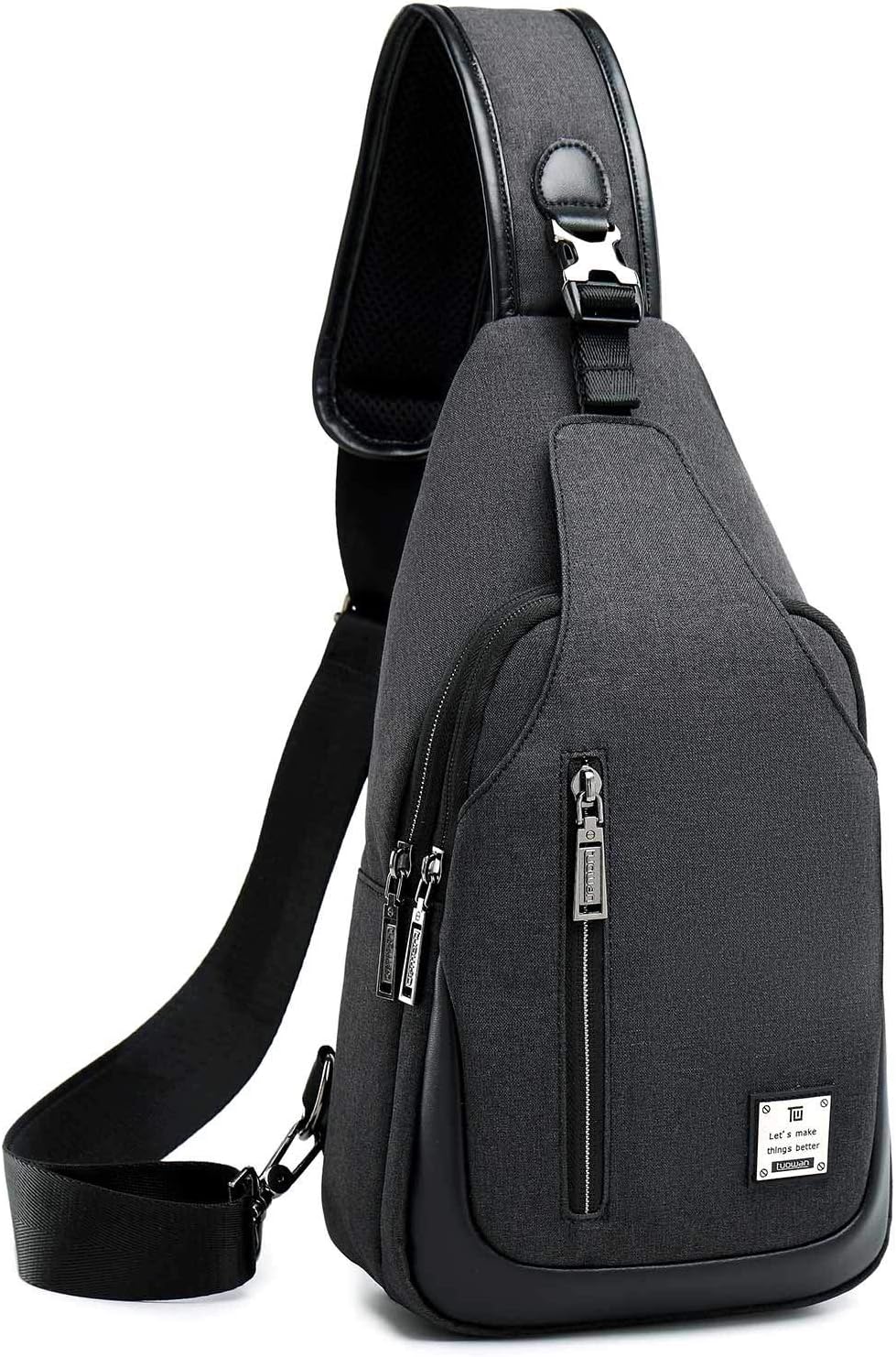 Small Sling Bag Crossbody Backpack Over the Shoulder Bag for Men Women Travel Outdoors, Lightweight Chest Pack (Small, Black)