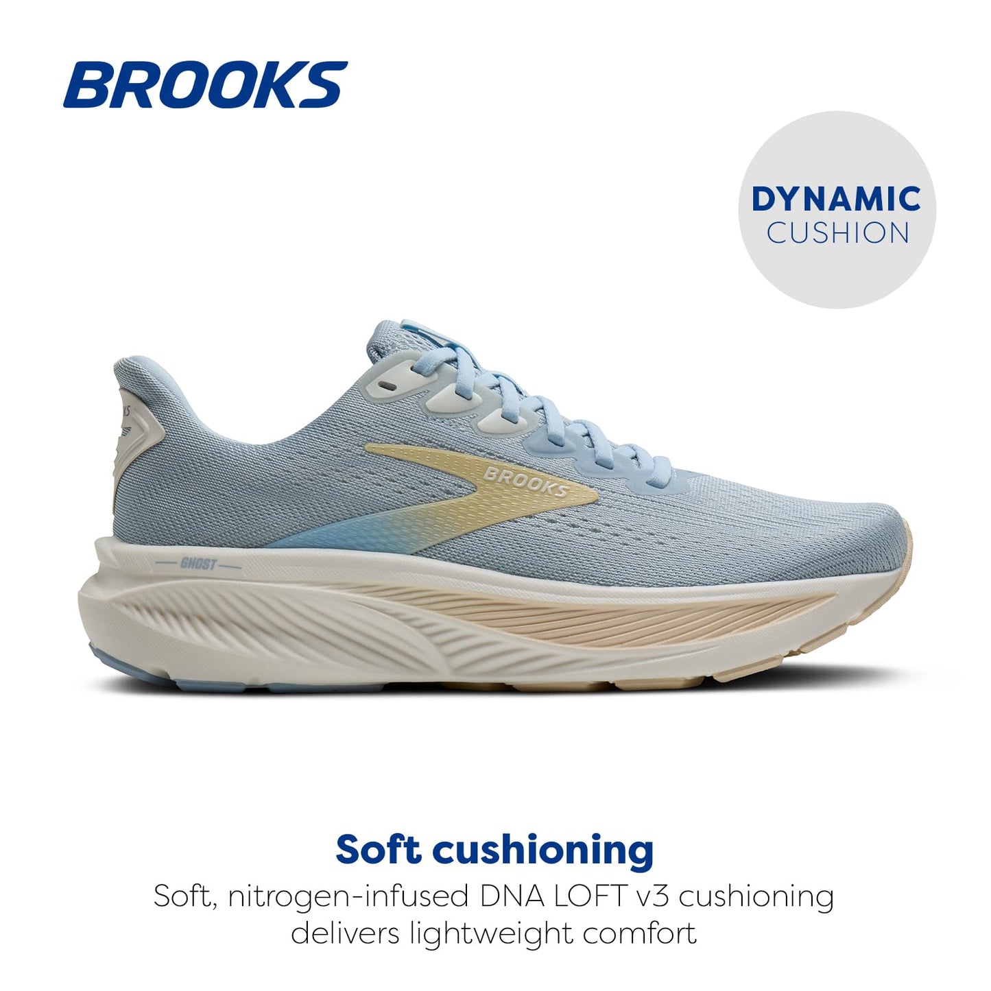 Brooks Women’s Ghost 17 Neutral Running Shoe - Skyway/Coconut/Sand - 5.5 Medium