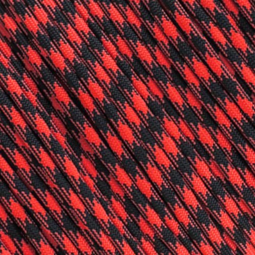 Paracord Planet Red 550lb Paracord – 7 Strand Type III Tactical Parachute Cord for Hiking, Camping, and Crafting – Black Widow (100 ft)