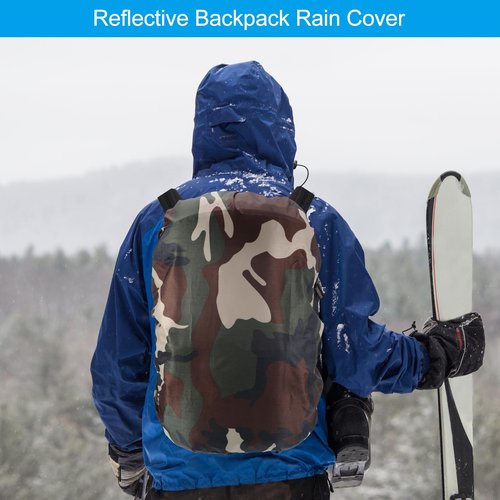 PATIKIL 20-28L Waterproof Rucksack Cover, Non-Slip Backpack Rain Cover for Travel, Hiking, Camping, Climbing, S, Classic Camo