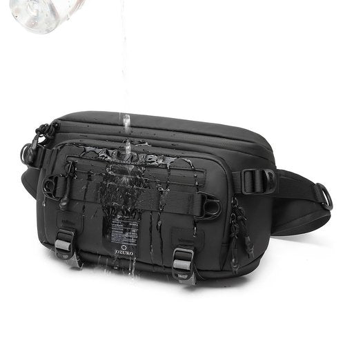 OZUKO Waist Pack Bag Fanny Pack for Men&Women Hip Bum Bag with Adjustable Strap for Outdoors Workout Traveling Casual Running Hiking Cycling(Black)