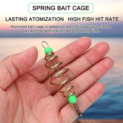 MAGICLULU 12 Pcs Fishing Feeder Bait Cage Spring Fishing Feeder Luminous Carp Fishing Feeder for Fishing
