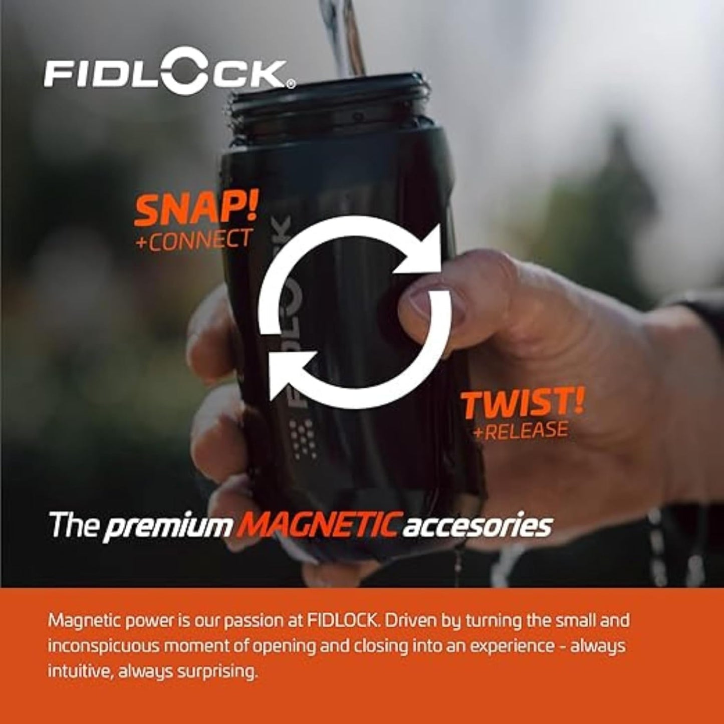 FIDLOCK Twist Replacement Bottle 450ml/15oz | Includes Twist Bottle Only (Twist Base Not Included) | Smoke