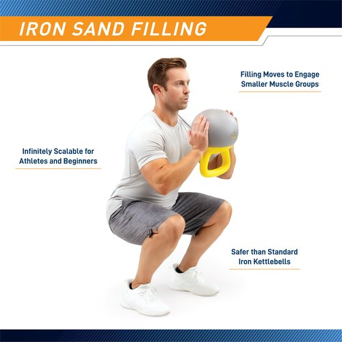 PROIRON 16 lb. Soft Kettlebell with Iron Sand, Non-Slip Handle, Kettle Weights for Fitness, Exercise, Workout, Home Gym, Strength Training, Bodybuilding Weight Lifting